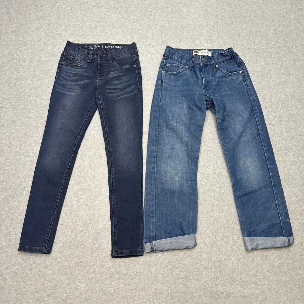 Bundle of 3 Girls 8/10 Levi's 514 Skinny Jeans Arizona Jeans Art Class Hoodie